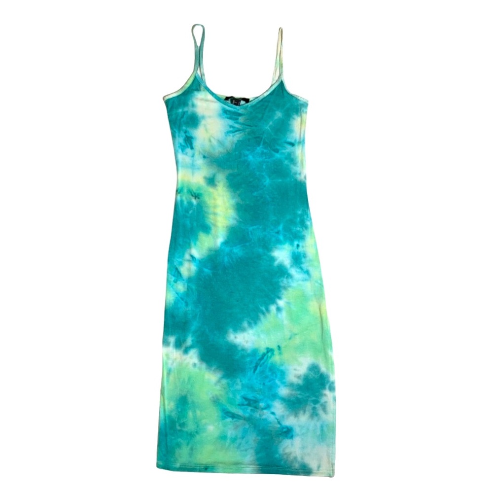 NEW- Women’s Forever 21 Tie Dye Spaghetti Strap Bodycon Midi Side Slit Dress! 👗